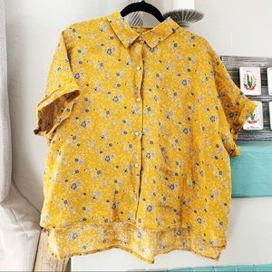 Rachel Zoe // Linen Button Down // Yellow